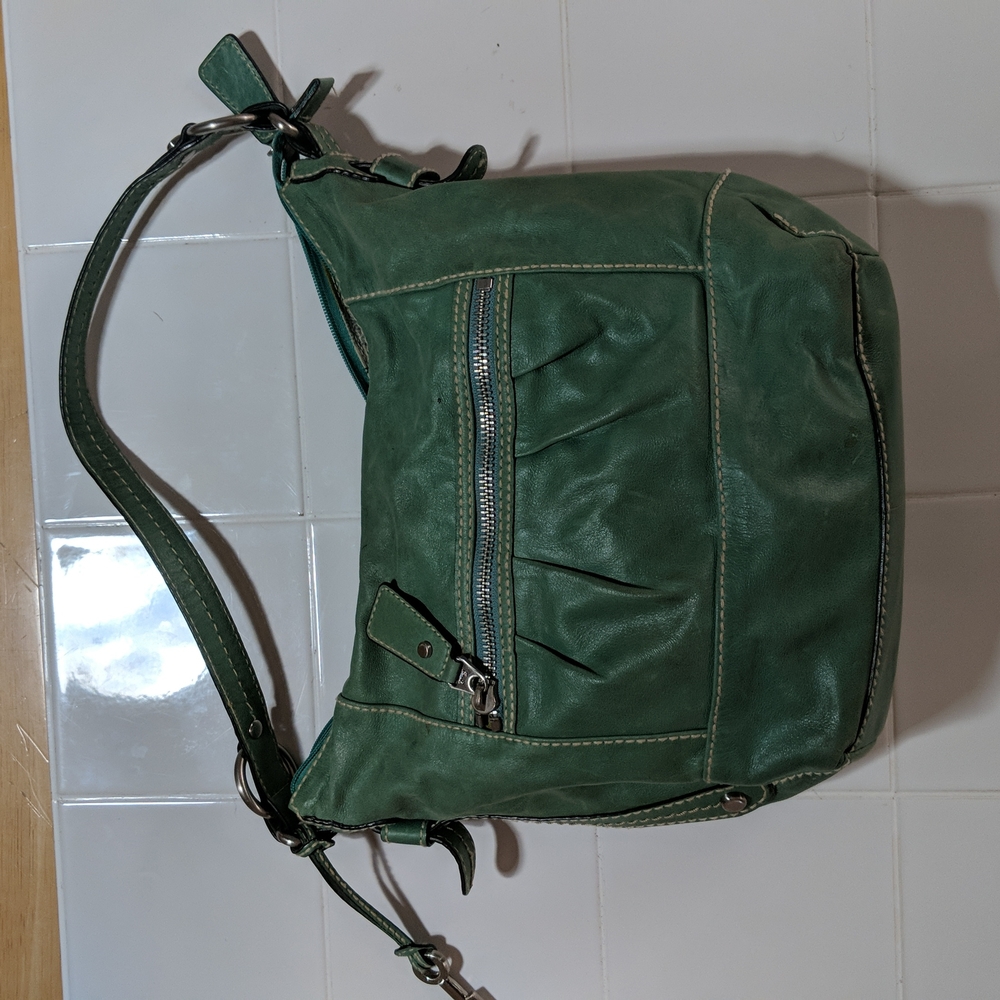 Blue leather Fossil shoulder bag